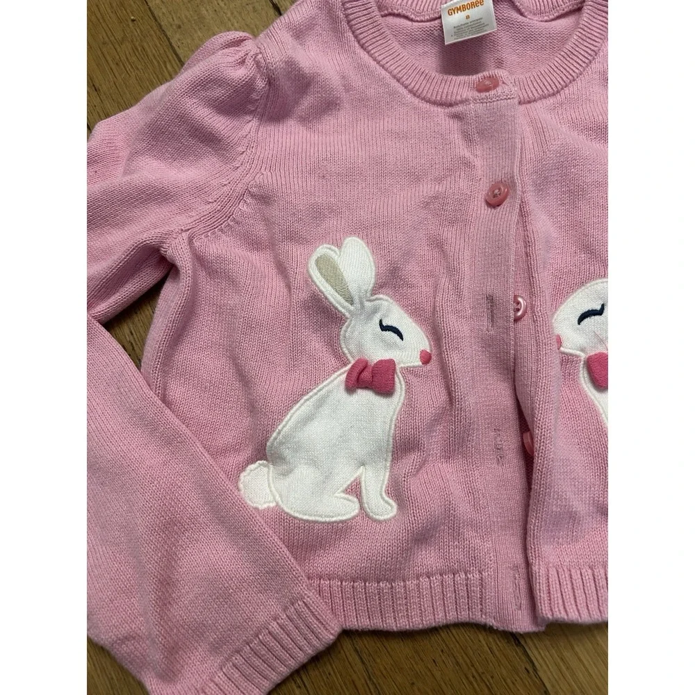 Gymboree Girls Embroidered Bunny Easter Cardigan Sweater Size 8 Spring